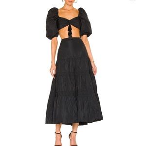Alexis Blck Orla Crop Top and Leya Midi Skirt Set